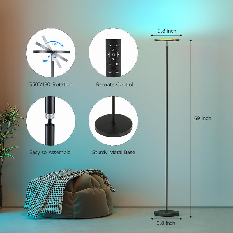 Lampe sur pied Smart RVB avec télécommande