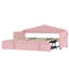 Lit de jour simple rembourré rose avec lit gigogne escamotable de hauteur réglable, fonction de charge et rangement latéral pour télécommandes en velours doux, lit gigogne et type C