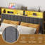 Base de lit plateforme polyvalente avec beaucoup de rangement, lumières DEL, station de charge et tablettes pour une chambre à coucher confortable et organisée