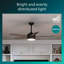  Ventilateur de plafond d'intérieur à DEL 52 pouces à 5 pales avec lumière vive 3CCT, télécommande 6 vitesses, moteur CC réversible et minuterie, tiges verticales 5 "/ 52"-1185481944-1185481946