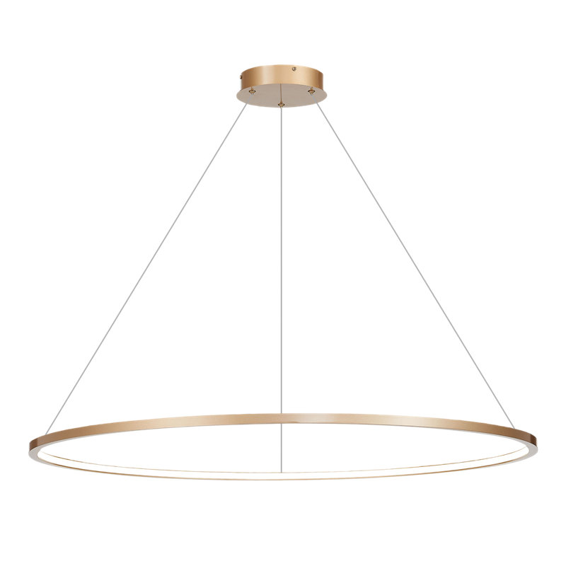 Cherly 1 - Light LED Waggon Wheel Pendant, 100cm H x 120cm W x 120cm D, Gold colours