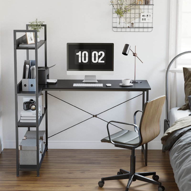 Bureau d'écriture en L Rickard, H 50,4 po x l 47,2 po x P 19,7 po, Brun rustique