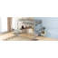 Lit en bois et panneau de fibres à densité moyenne avec bureau et tablette Loft-4853609