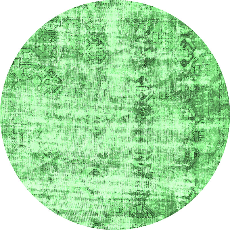 Dwendolyn Washable Abstract Indoor Rug, Round 4'
