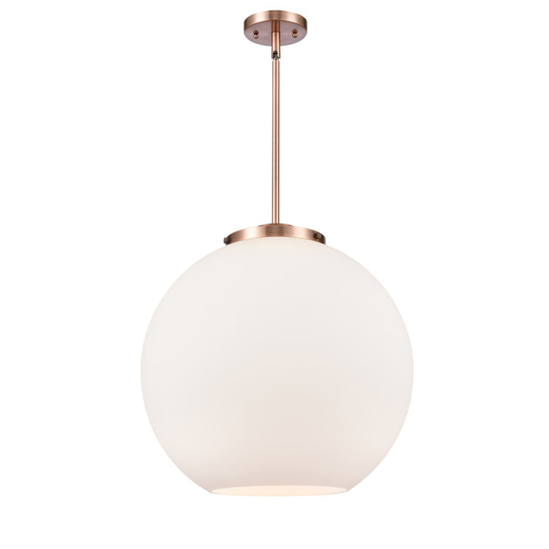 Luminaire suspendu simple à 1 lumière Ralph, Cuivre antique