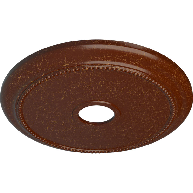 Endurathane Crendon Ceiling Medallion, 24 1/8"OD x 4 3/8"ID x 2 1/4"P (Fits Canopies up to 4 3/8"), Hand-Painted Burnished Mahogany Crackle Finish