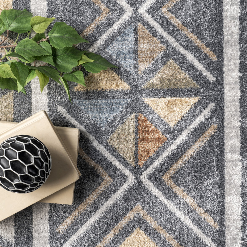 Dolina SpinClean Tribal Stripes Machine Washable Area Rug, Rectangle 5'3" x 8'