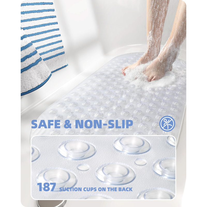 Delapaz Plastic / Acrylic Non-Slip Shower Mat, Clear