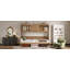 Lit escamotable simple avec station de charge et tiroir, couleur bois