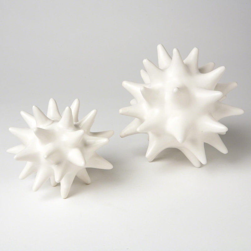 Urchin, 7" H x 7" W x 7" D, Matte White