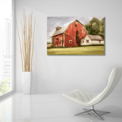  «Old Red Barn» par Ashley Bradley, art mural en verre acrylique