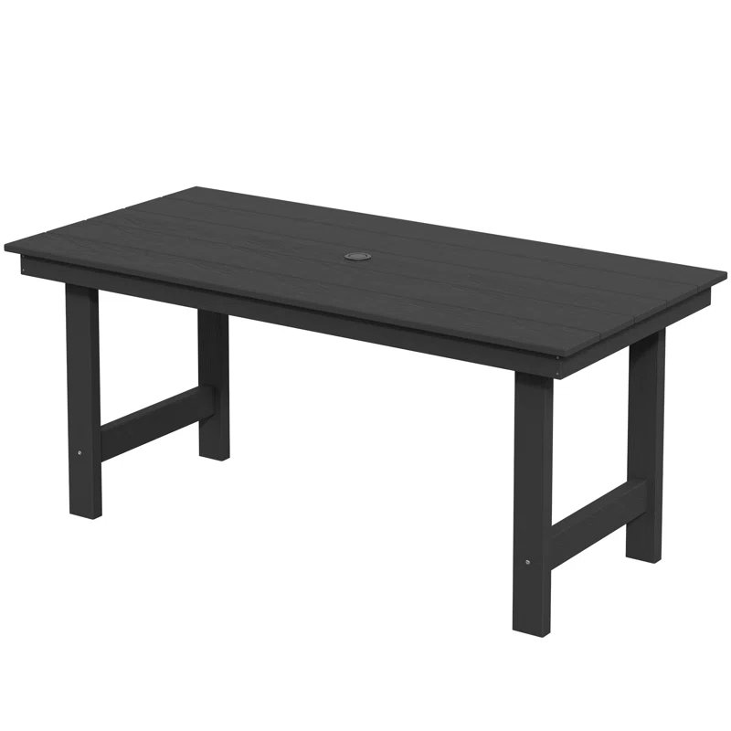 Kahn Reata HDPE Outdoor Dining Table, Black