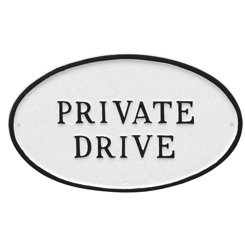 Plaque de jardin privée, Blanc / Noir