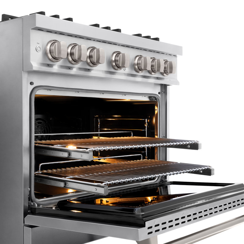 ZLINE 36" Classic Dual Fuel Stainless Steel Range w/ 6 Brass Burners & Convection Oven, Gold