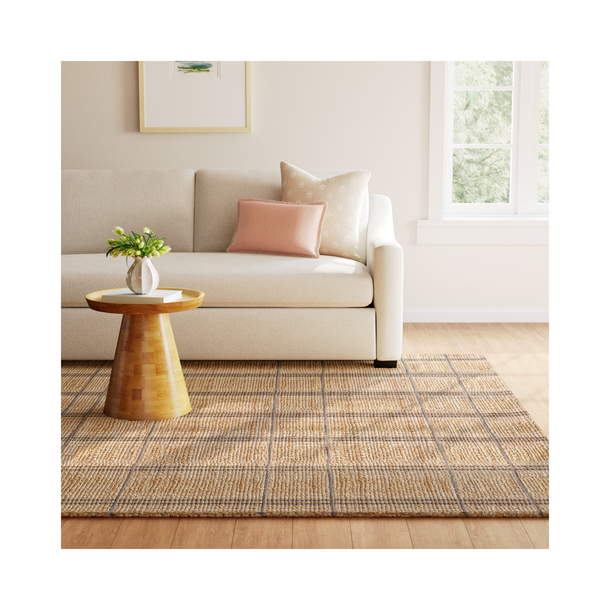 Judy Natural / Stone Area Rug, Rectangle 8'6" x 11'6"