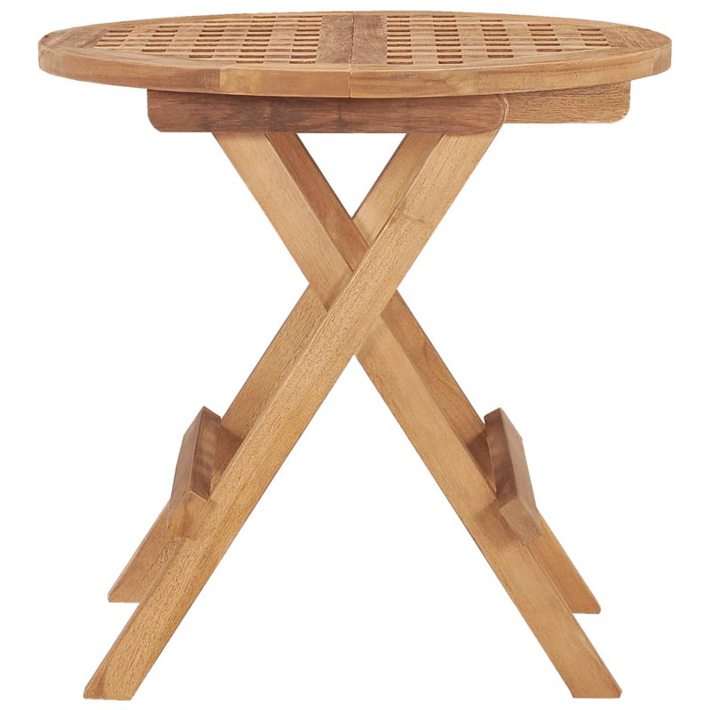 Millwood Pines Folding Patio Table 19.7"X19.7"X19.7" Solid Teak Wood