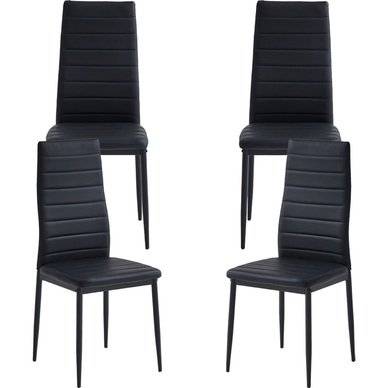 15.6cm H Upholstered Side Chair, Black