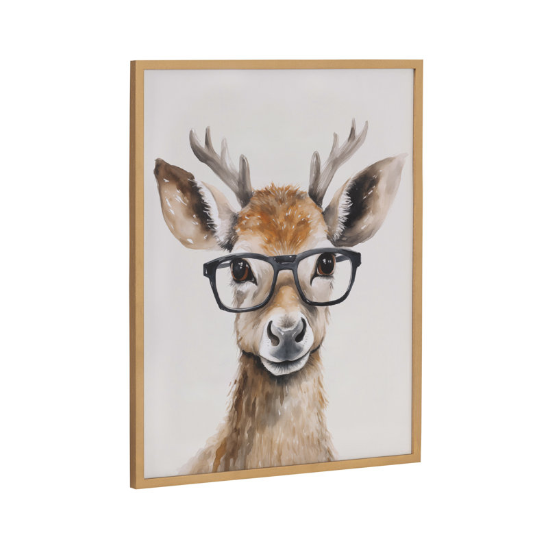 Adorable animal, art mural, H 16,65 po x l 20,65 po, Cadre doré