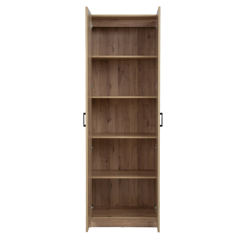 24 In. W X 71 In. H X 12 In. D 4-Shelf Wood Freestanding Cabinet In Light Oak, Brown