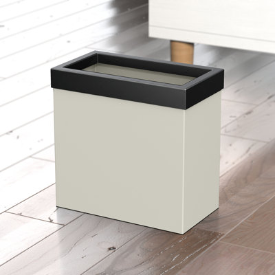 Elevate Stainless Steel 3.18 Gallon Rectangle Waste Basket Open Removable Lid