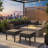 Set Of 2 24" Aluminum Patio Ottomans With Dark Gray Cushions, All-Weather Footrests