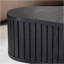 Table basse cylindrique moderne en bois de 42,52 pouces fabriquée à la main de forme irrégulière pour le salon, petite table basse avec piédestal robuste