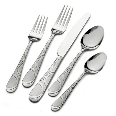 Pfaltzgraff Garland Frost 20-Piece Stainless Steel Flatware Set, Service for 4