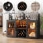 Wine Bottle & Glass Rack Black