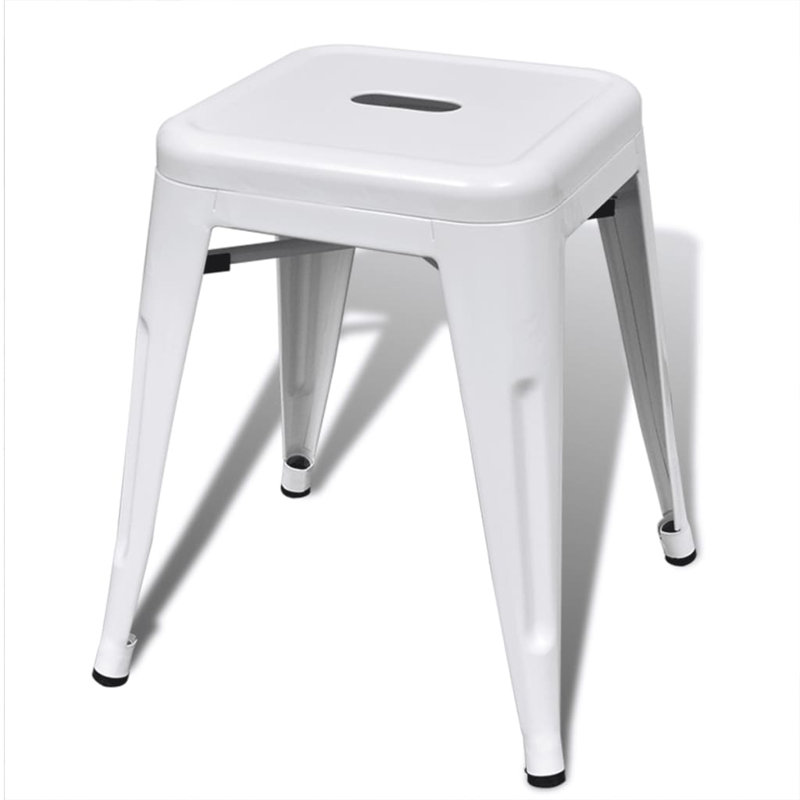 Humes Steel Accent Stool, White