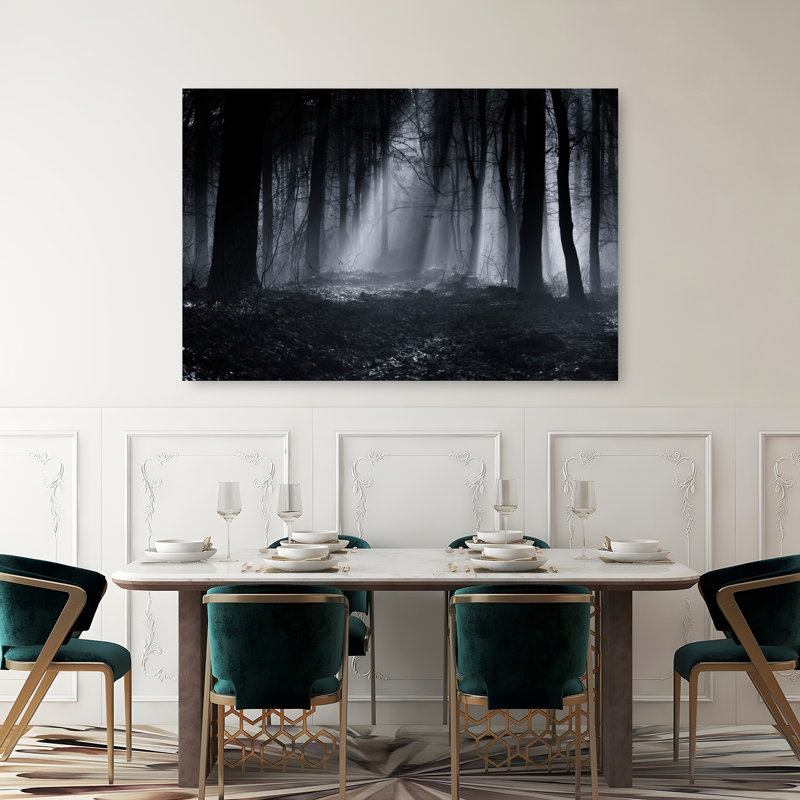 «Mysterious Forest Path», reproduction d'art dramatique éthérée sereine, forêt d'automne, H 40 po x l 60 po