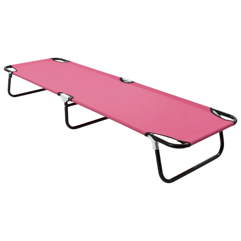 Natchez Folding Sunlounger Outdoor Cot, Pink