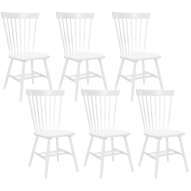 17.3'' H Oak Side Chair, White