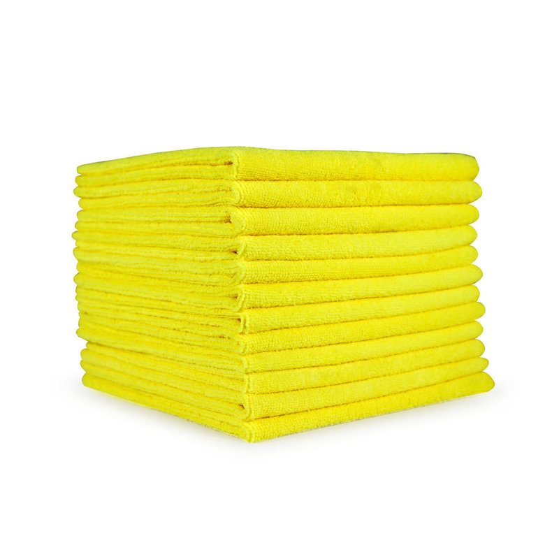 Chiffons de nettoyage en microfibre 16 x 16 Smart Choice (paquet de 12), Jaune, L 16 po x L 16 po