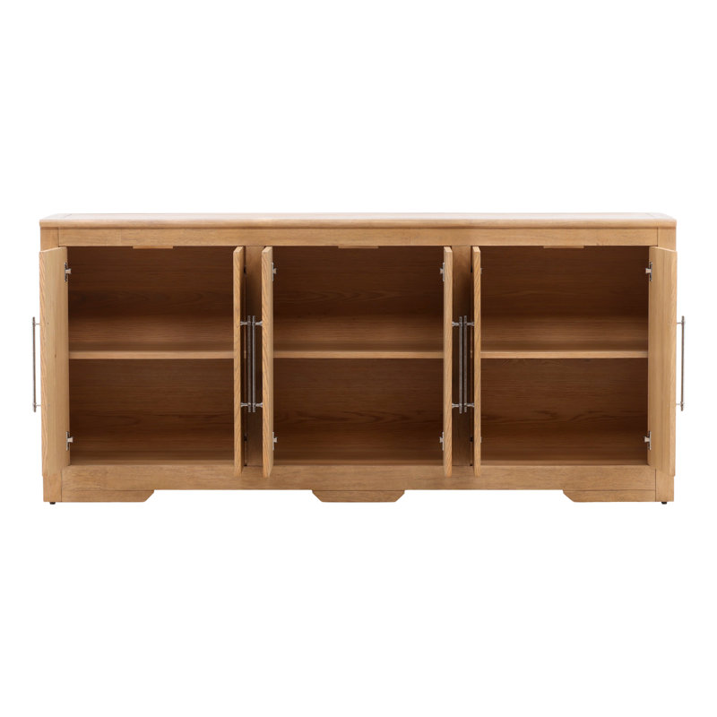 Humphrey's 86" Wide Pine Wood Sideboard, Black, Natural