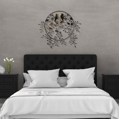 Accessoire mural en métal fait à la main, 29,5 po x 33,9 po | 100% métal, épaisseur: 0,06 pouce | Conception unique peinte à la main, montage mural facile | Parfait pour le salon, la chambre à coucher et le bureau