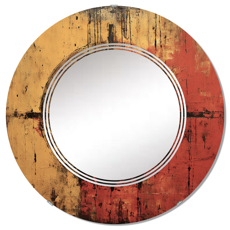 Nutley - Miroir mural moderne rond, 32 po x 32 po