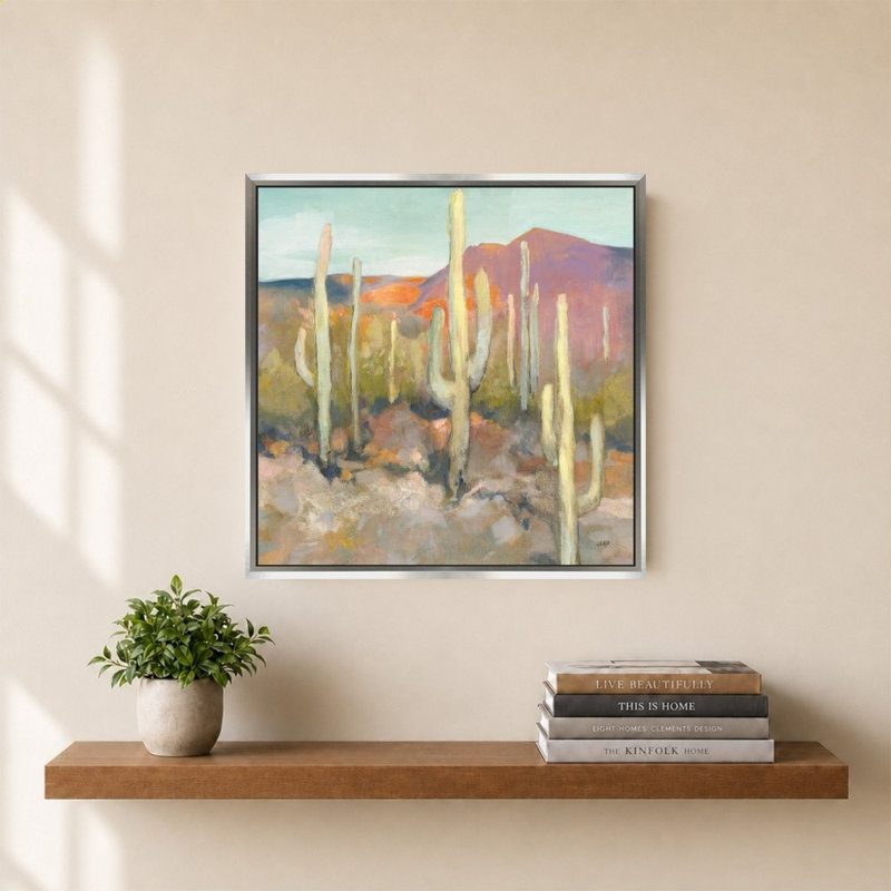 High Desert I par Julia Purinton - Impression sur toile, H 34 po x l 34 po, Argent