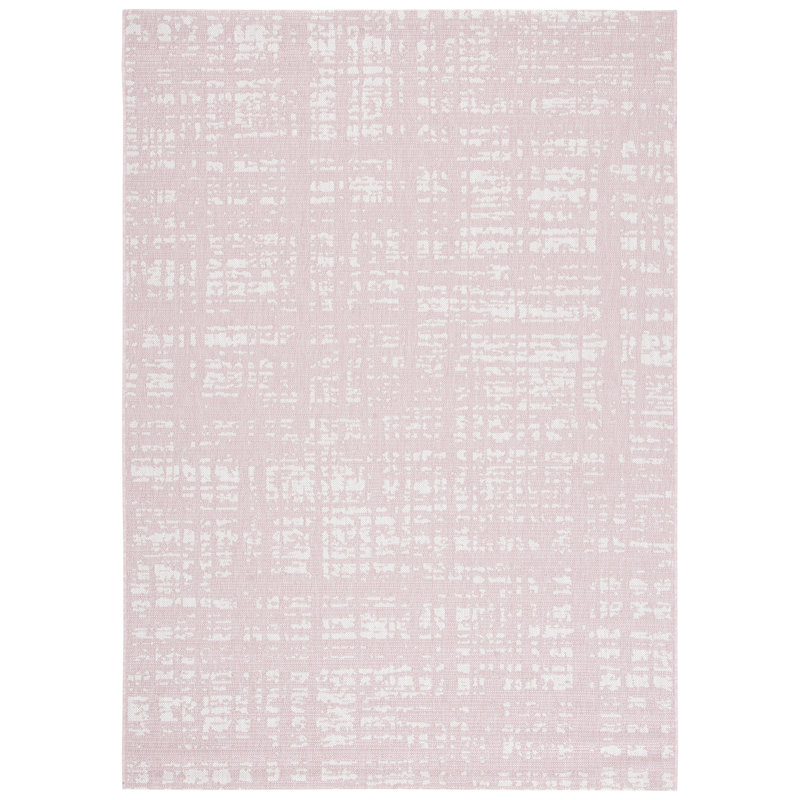 Winifred Abstract Pink/Ivory Indoor/Outdoor Area Rug, Rectangle 2' x 3'7"