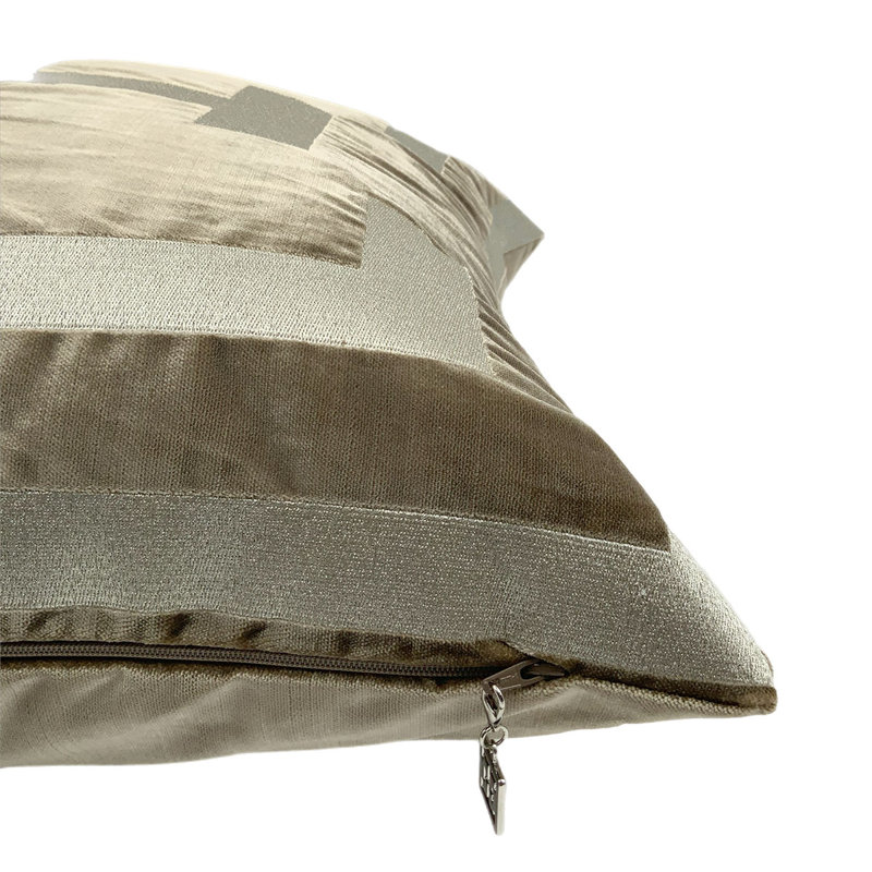 Logo Velvet Square Pillow Cover & Insert, Caramel