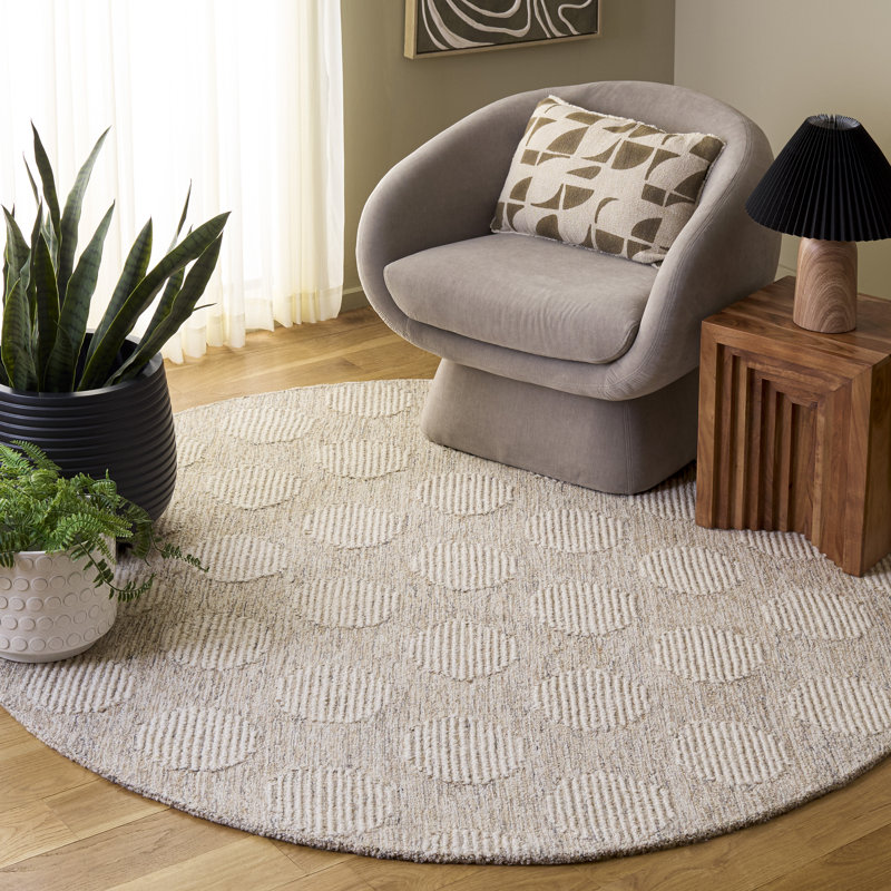 Metro 895 Hand Tufted 85% Wool; 15% Cotton Geometric Rug, Round 6'