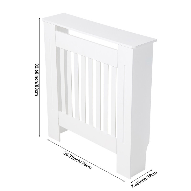 Modern Vertical Slat Radiator Cover, 83cm H x 78cm W x 19cm D