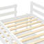 Lit mezzanine simple en bois avec tablettes, bureau et tableau d'écriture - Blanc-96802405