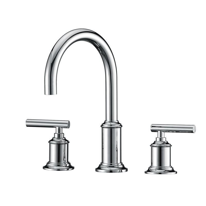 Widespread 2-handle Bathroom Faucet with Drain Assembly, Chrome