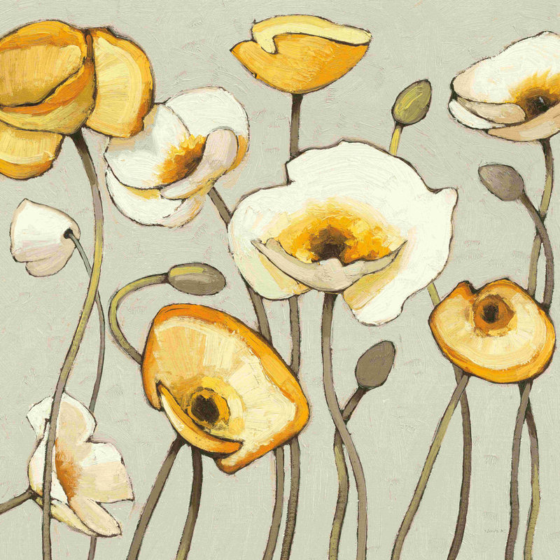 «Jaune Gris III» par Shirley Novak - impression sur toile tendue, L 12 po x H 12 po