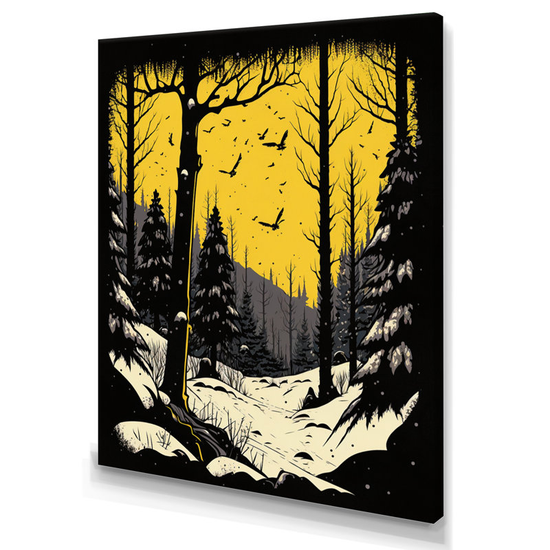 «Winter Trees in the Snow Mountain Forest V», reproduction sur toile, H 20 po x l 12 po x P 1 po, Toile tendue