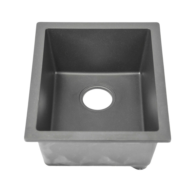 15'' L Single Basin Kitchen Sink, Titanium