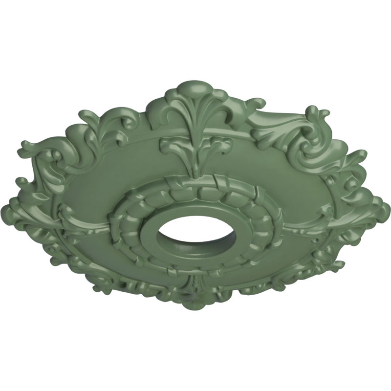 Endurathane Riley Ceiling Medallion, 18"OD x 3 1/2"ID x 1 1/2"P (Fits Canopies up to 4 5/8"), Hand-Painted Spartan Stone Finish