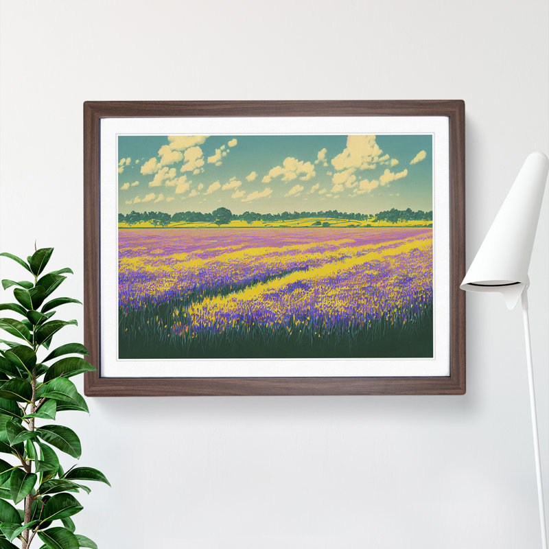 Intoxicating Bluebell Field - Framed Print, 46cm H x 64cm W x 2cm D, Walnut