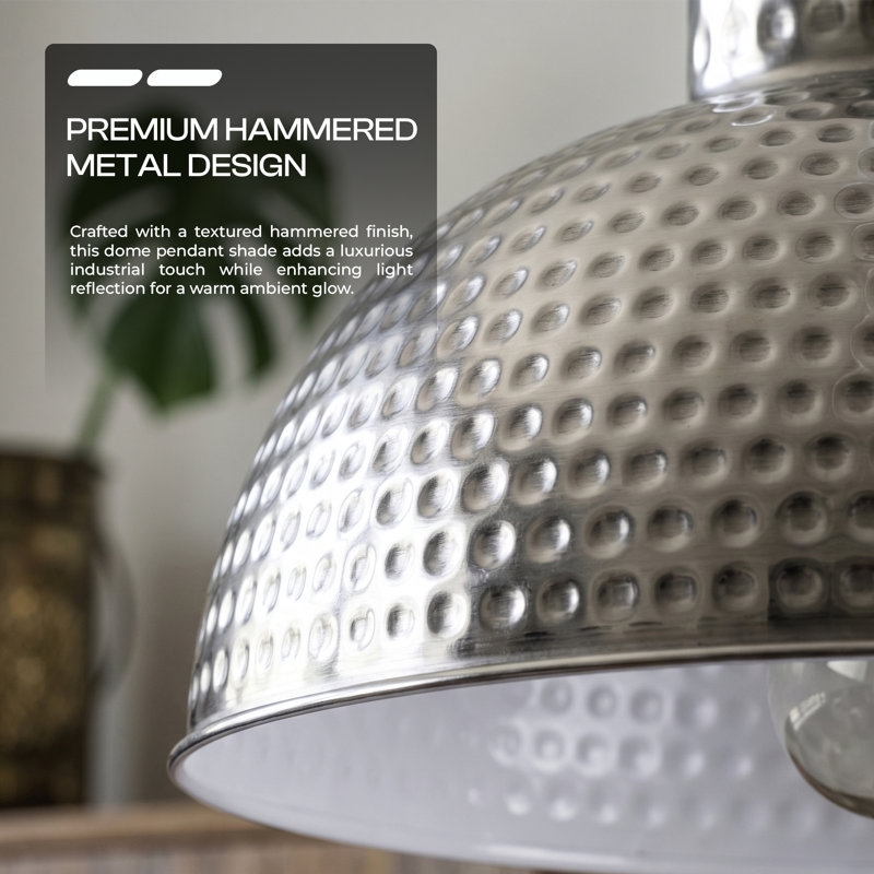 Aryansh 16.5cm H Metal Bowl Pendant Shade ( Screw On ), Chrome