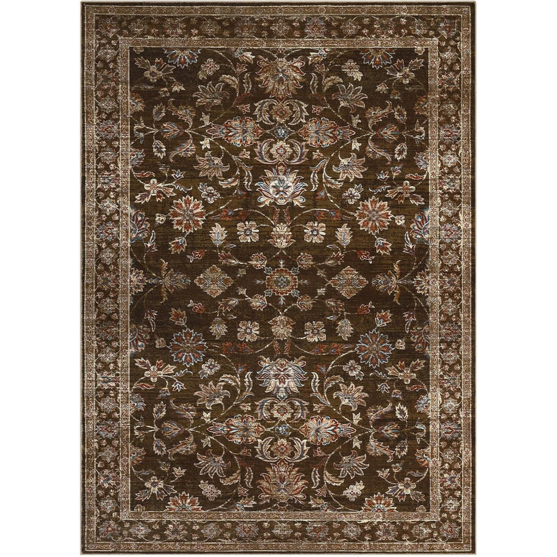 2x6 Runner Hallway Rug Machine Wash Non-Slip Enrteway Laundry Room Rug Throw Low-Plie Vintage Mat Distressed Carpet for Kitchen Bathroom Red Borwn